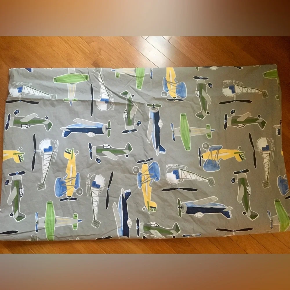 Pottery Barn Airplane helicopters Print Duvet Cover